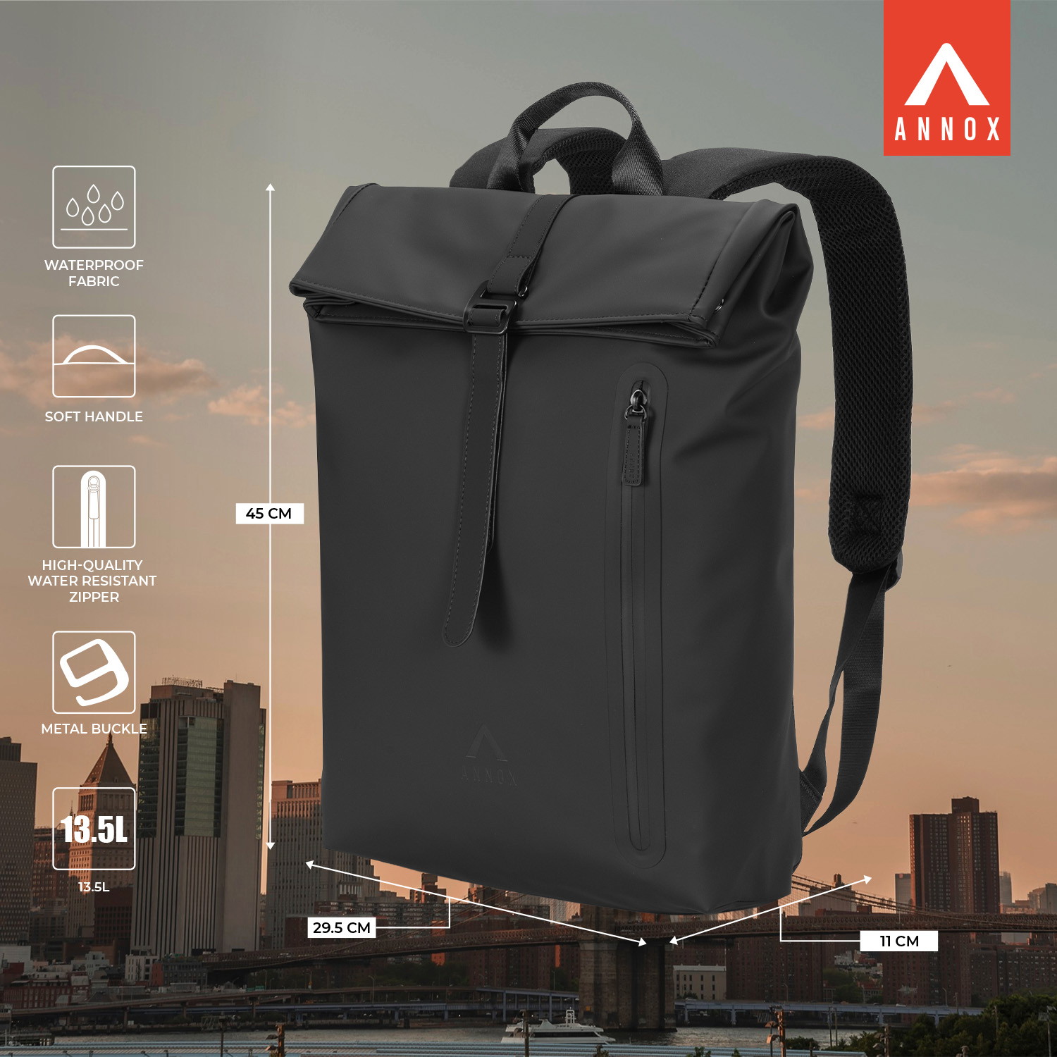 Plecak na laptopa Annox Casual 15,6” – water-resistant PU
