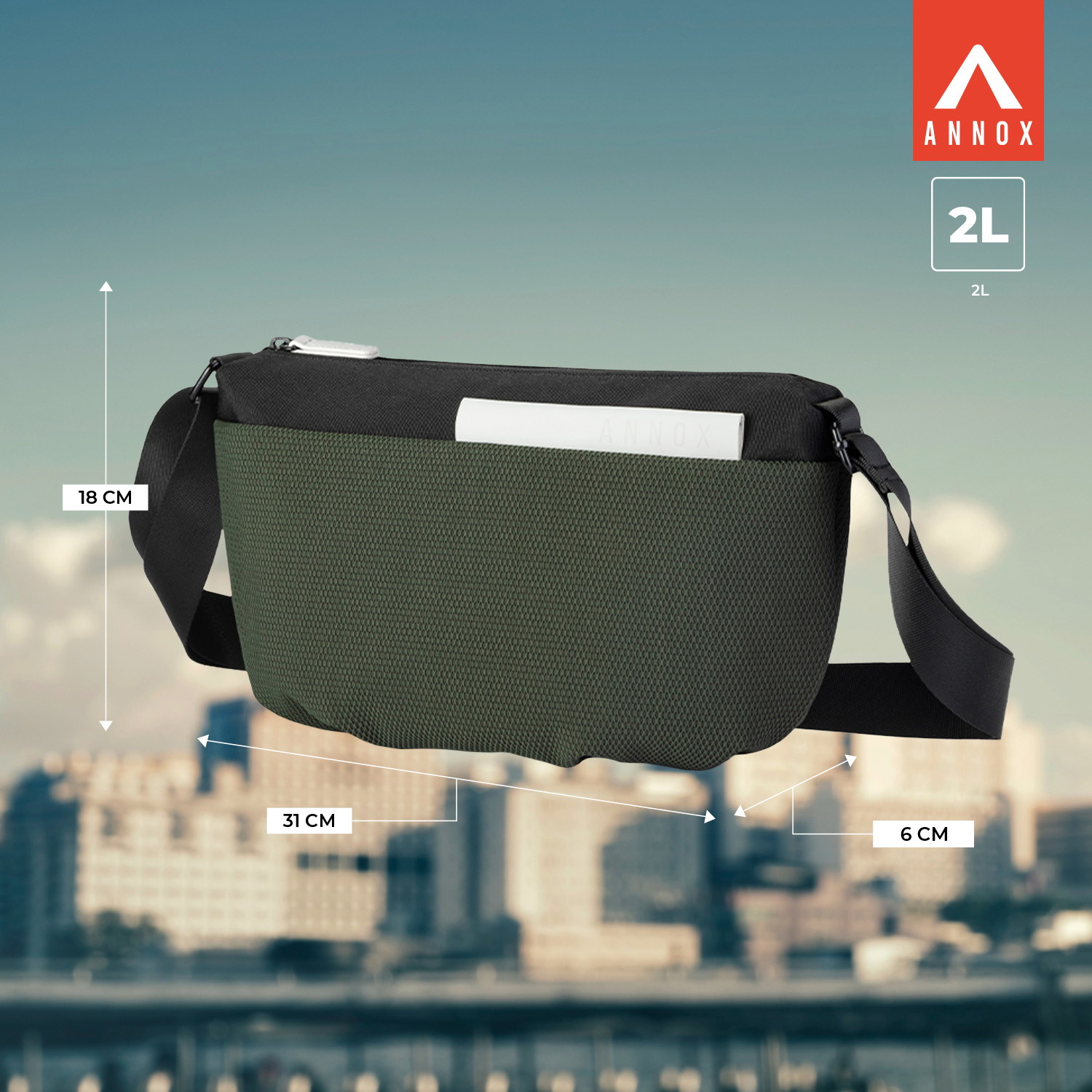 Torba Annox On-The-Go Sling – Torba wodoodporna na deskorolkę i hulajnogę