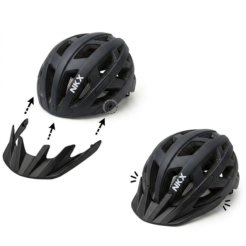 Kask rowerowy LED NKX City z wbudowanym światłem