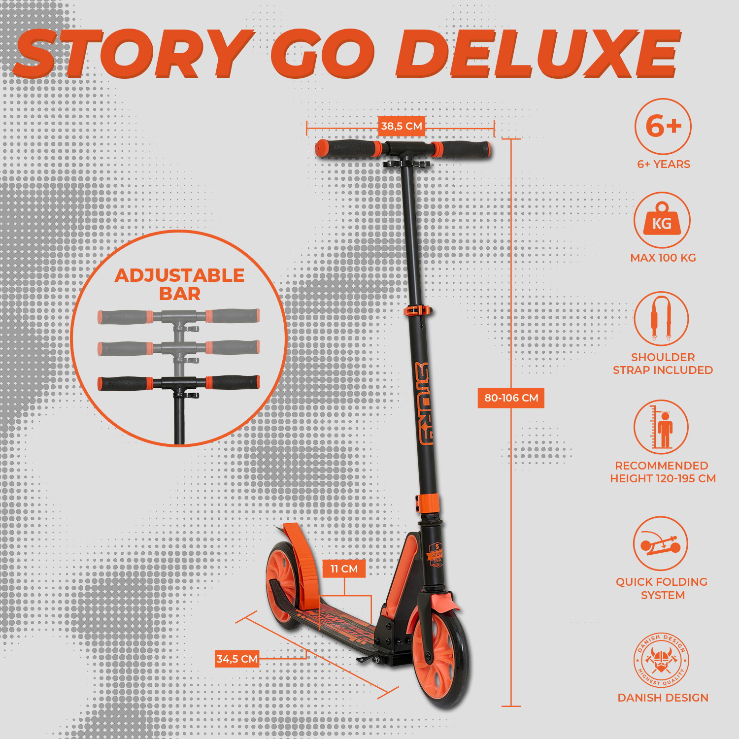 Story GO Deluxe Składany Skuter Komutacyjny