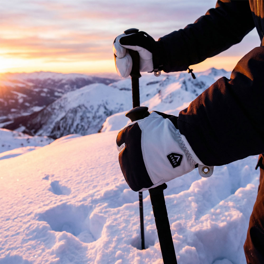 Annox Alpine Skórzane Rękawiczki Narciarskie