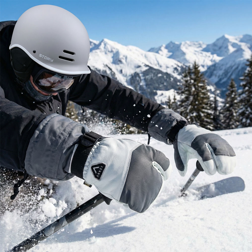 Annox Alpine Skórzane Rękawiczki Narciarskie
