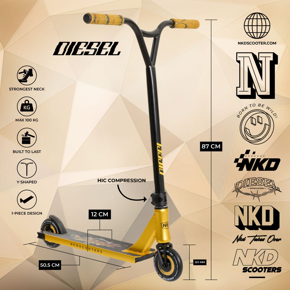 ☆n.k.d Hulajnoga Wyczynowa Aluminiowa Lekka dla młodych riderów NKD